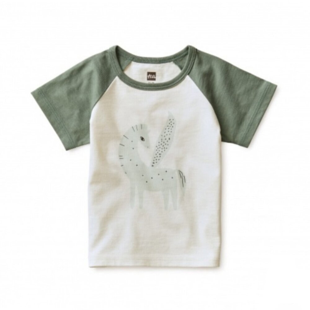 NWT Tea Collection Magical Greek Pegasus Tee Chalk 6-9 Months